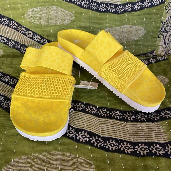 NWOB Adidas x Stella McCartney Vivid Yellow Stella-Lette Slide Sandals Size 8 - Picture 2 of 16